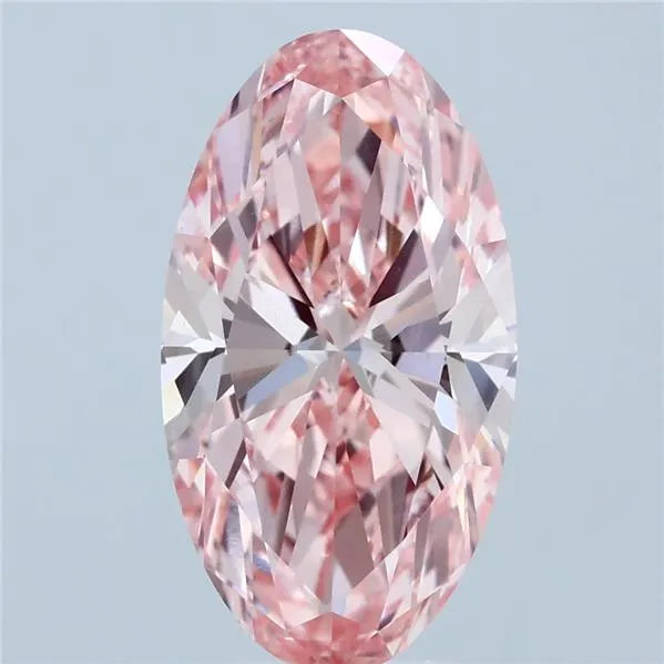 3.00ct Oval Lab Grown Diamond (Colour Fancy Vivid Pink, Clarity VVS2, IGI Certified)