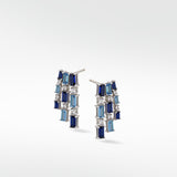 Blue Dahlia Chandelier Earrings