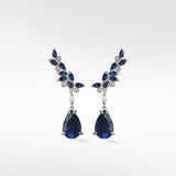 Veto Raindrop Earrings with Blue Sapphire and Diamond