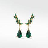 Veto Raindrop Earrings with Emerald and Diamond