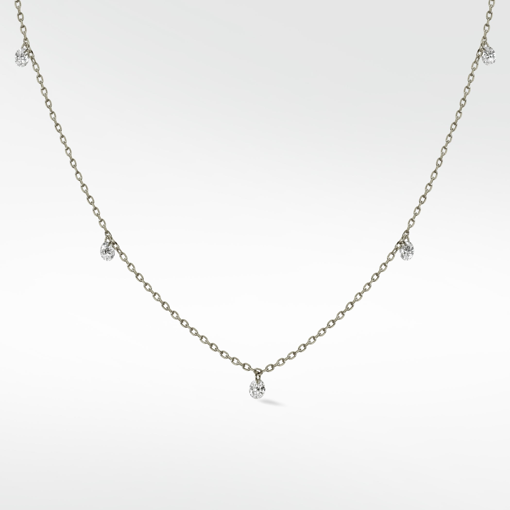 The Delicate Floating Diamond Station Necklace
