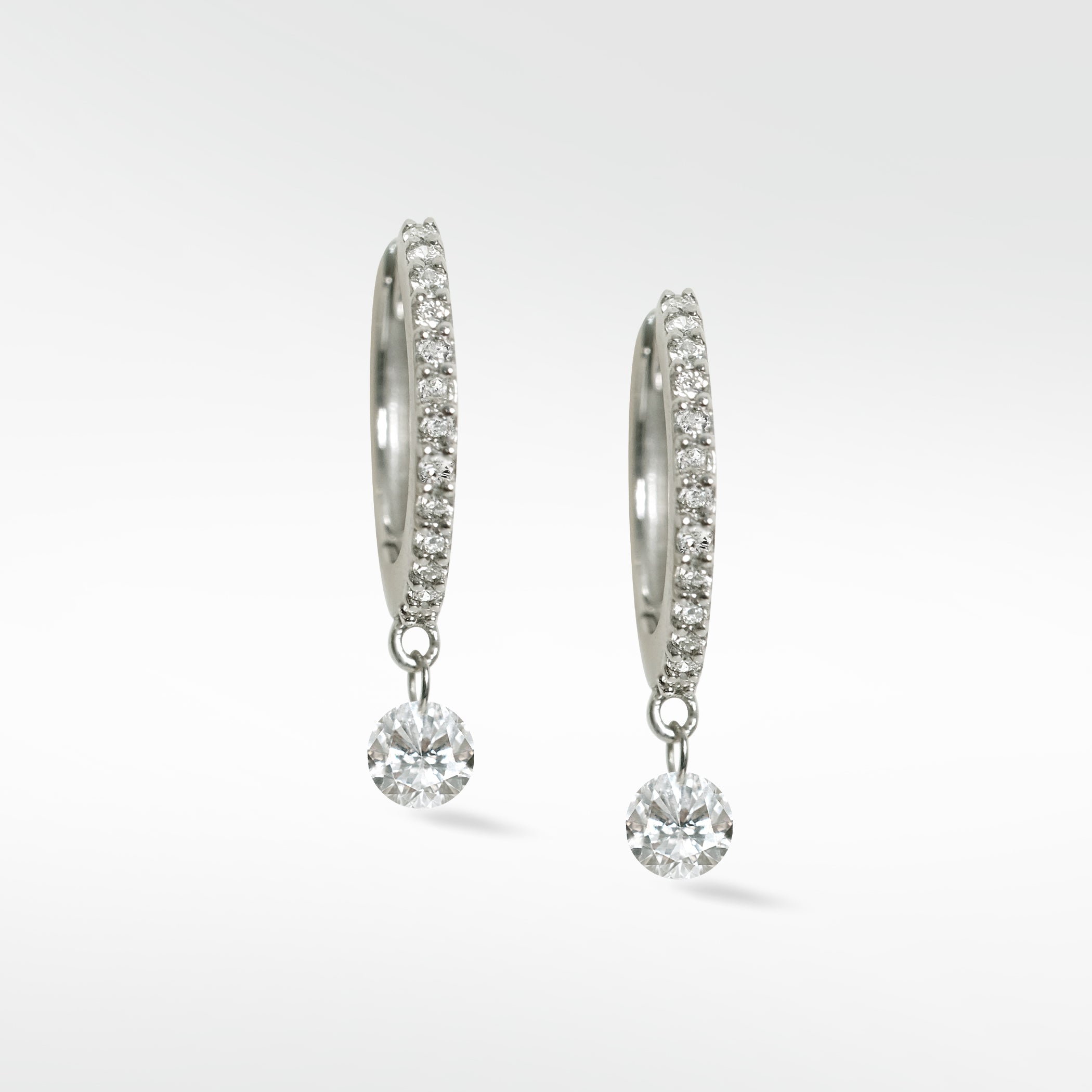 The Floating Diamond Brilliant Drop Hoops