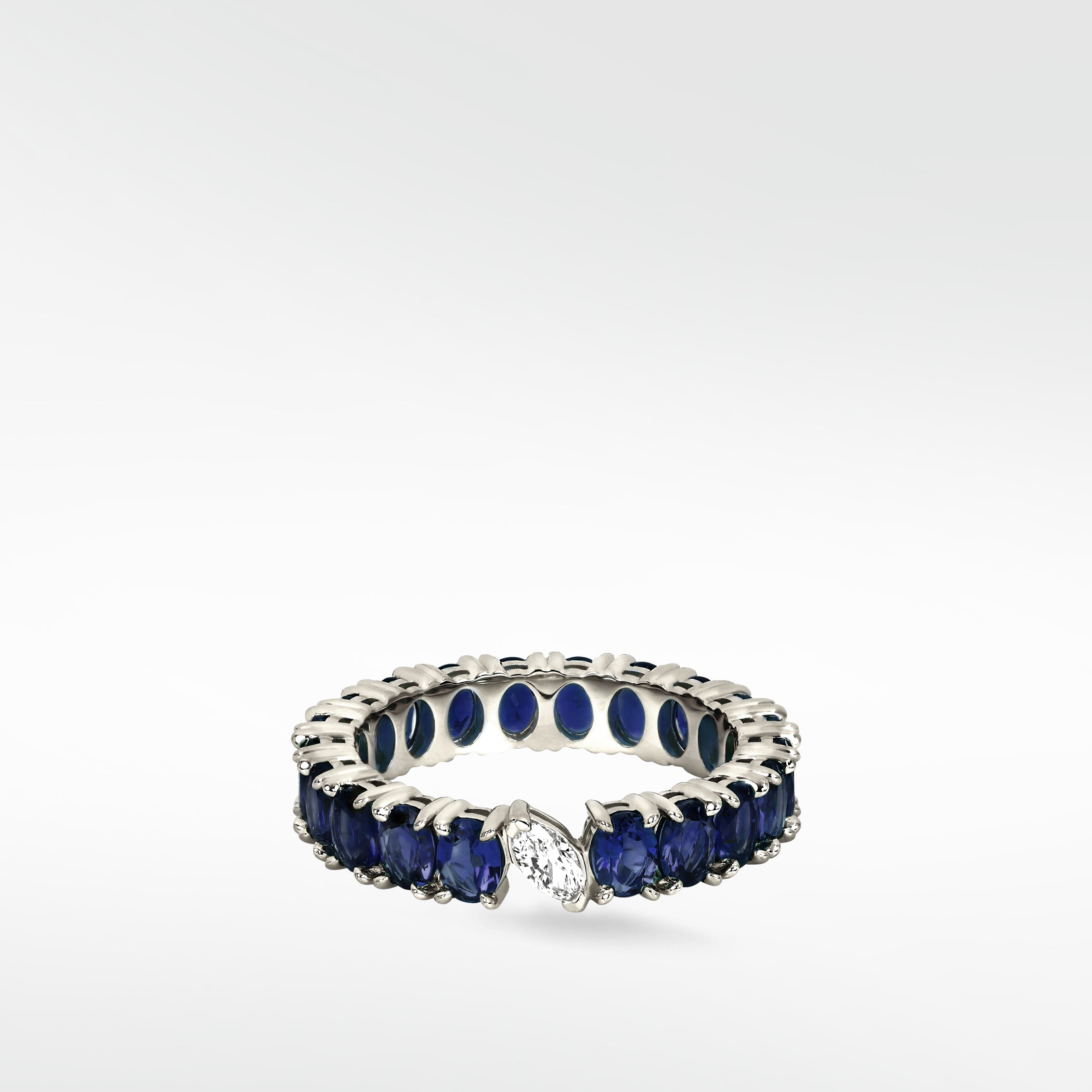 Veto Lux Oval Blue Sapphire Eternity Ring