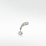 Starburst Drop Diamond Crawler Stud Earring