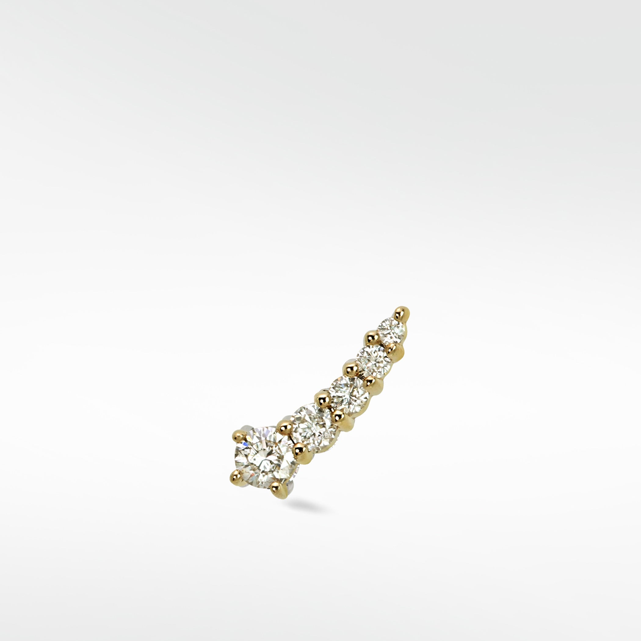 Shooting Star Diamond Crawler Stud Earring