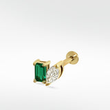 Veto Lux Emerald and Marquise Diamond Stud