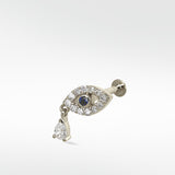 Evil Eye with Single Diamond Drop (Protection)