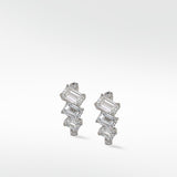 Signature Multi-Baguette Diamond Platinum Huggies