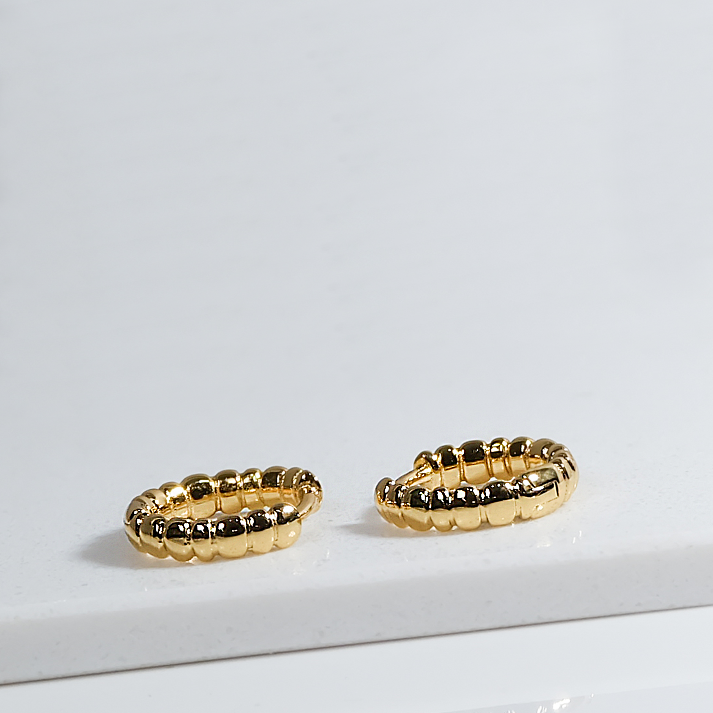Golden Bead Hoops