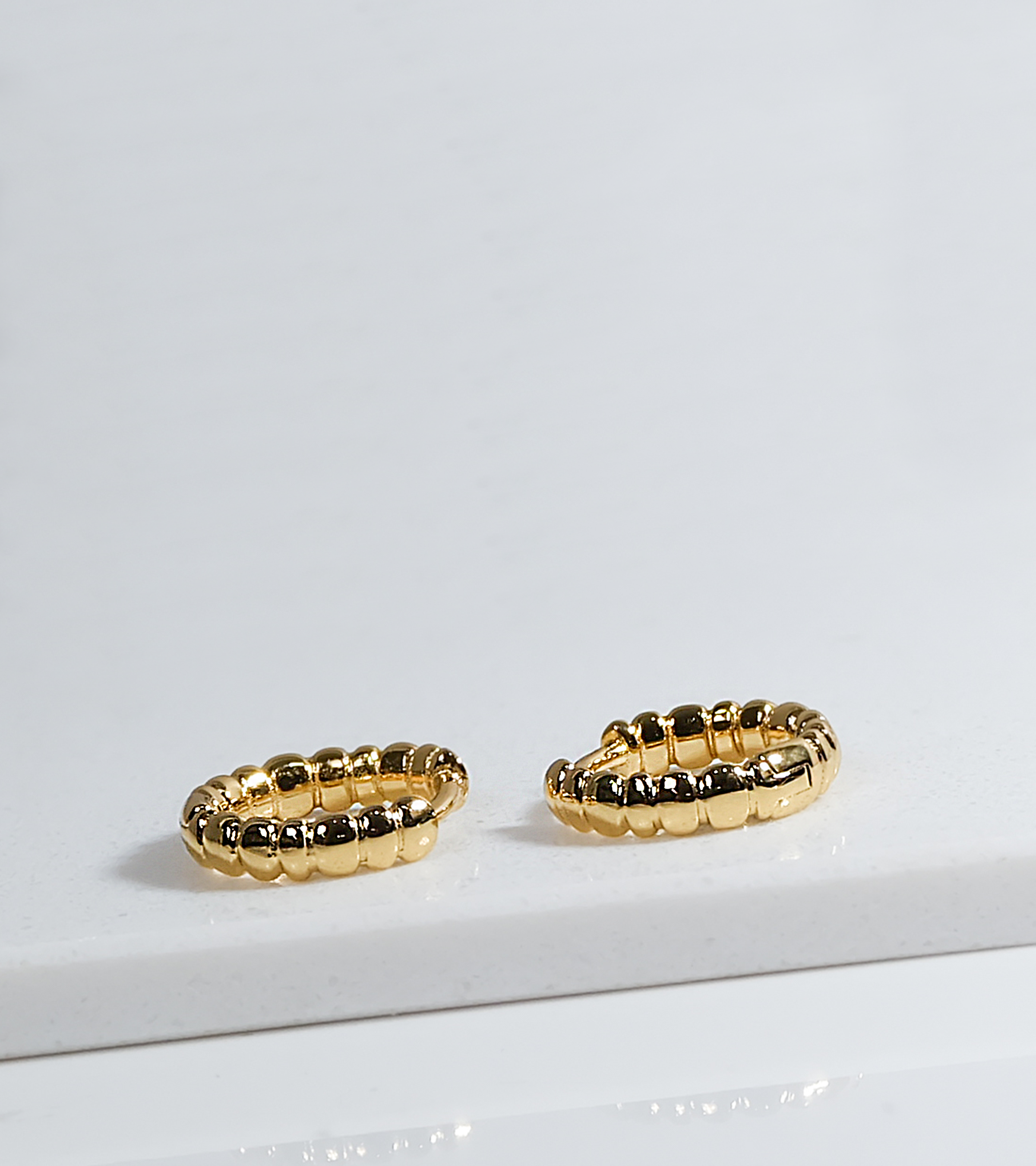 Golden Bead Hoops