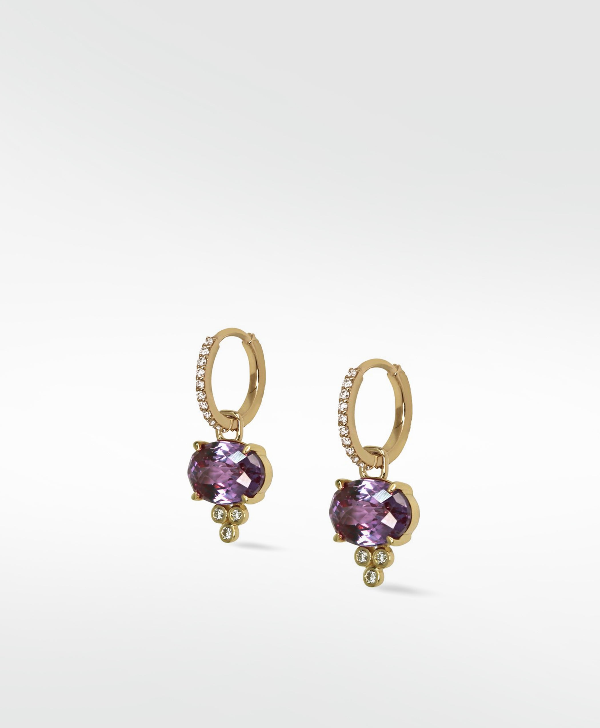 Detachable Purple Sapphire and Diamond Drop with cultured diamonds lab grown diamonds created diamonds lark and berry