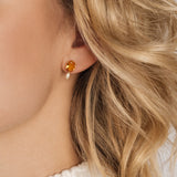 Alicia Sapphire and Diamond Leaf Stud Earrings in 14K Gold - Lark and Berry