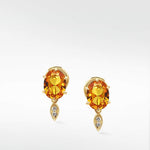 Alicia Sapphire and Diamond Leaf Stud Earrings in 14K Gold - Lark and Berry