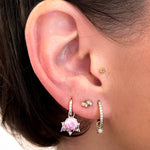 Detachable Pink Sapphire Celestial Drop Earrings - Lark and Berry