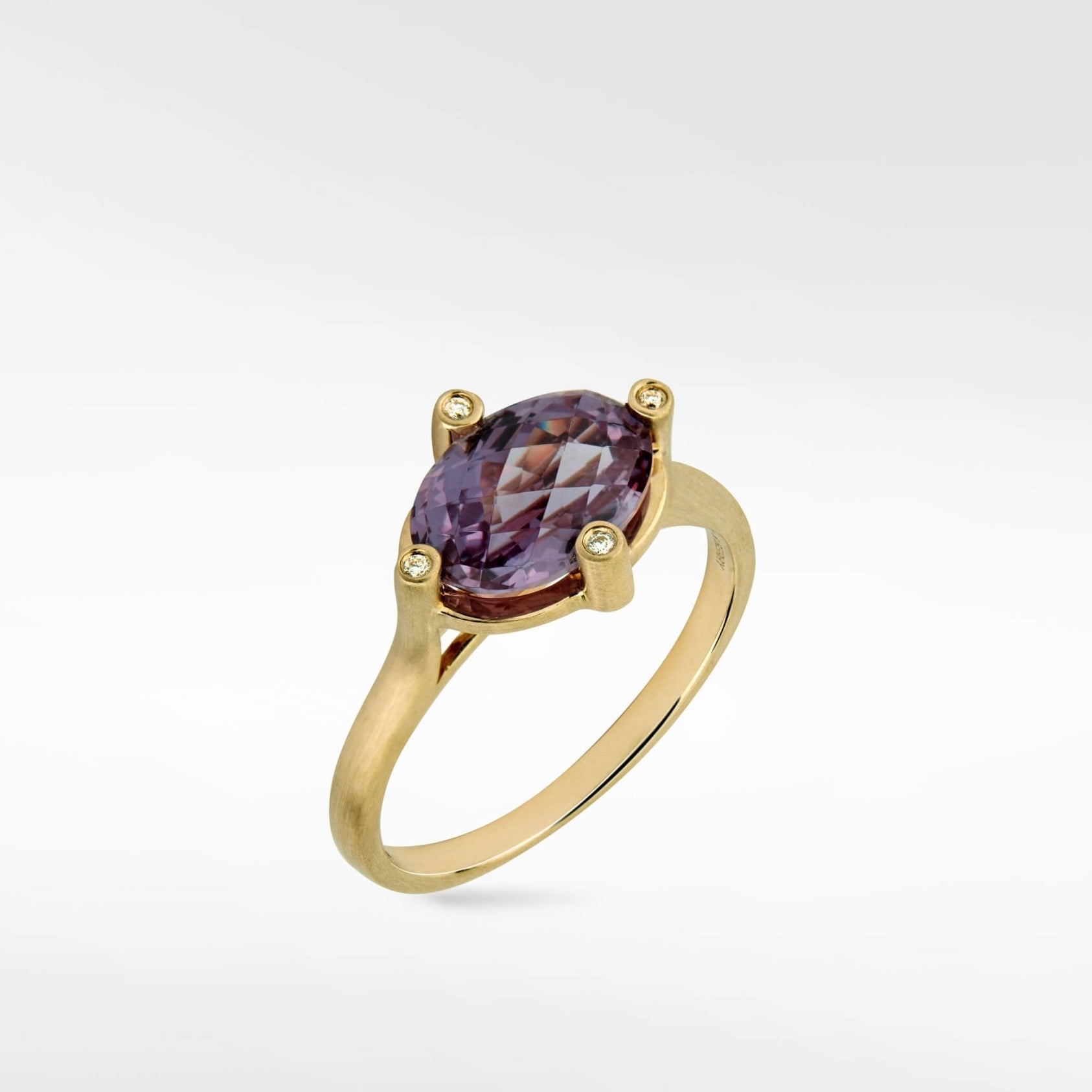 Dune Purple Sapphire Ring in Solid 14K Yellow Gold - Lark and Berry