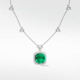 Flora Diamond Station Necklace (without drop) in Solid 18K White Gold - Lark and Berry