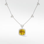 Flora Diamond Station Necklace (without drop) in Solid 18K White Gold - Lark and Berry