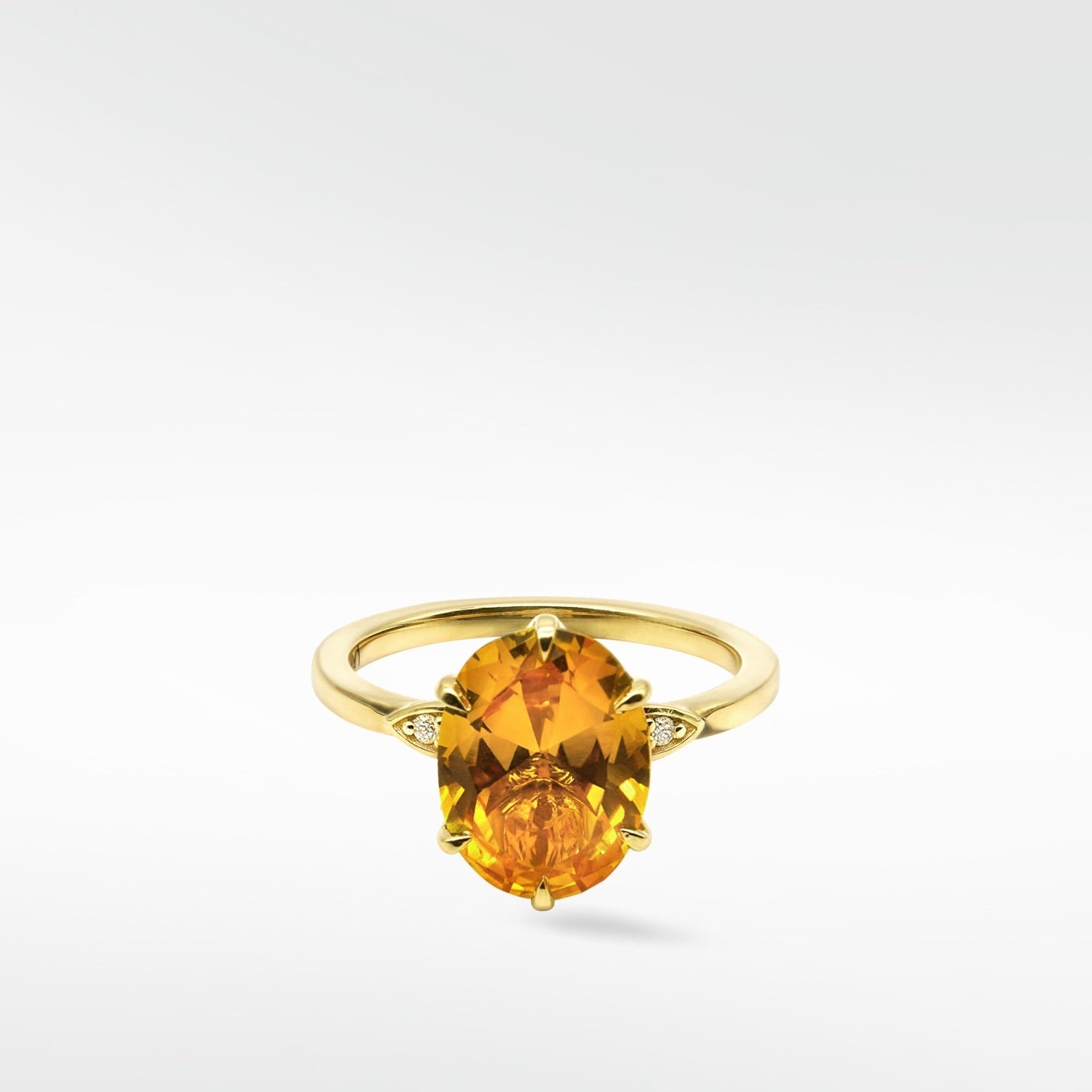 Flora Oval Yellow Sapphire Cocktail Ring - Lark and Berry