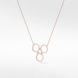 Halo Diamond PavŽ Trio Necklace in Solid 14K Rose Gold - Lark and Berry