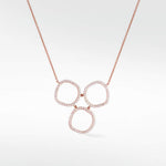 Halo Diamond PavŽ Trio Necklace in Solid 14K Rose Gold - Lark and Berry