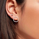 Halo Diamond Stud Earrings in 14K Rose Gold - Lark and Berry