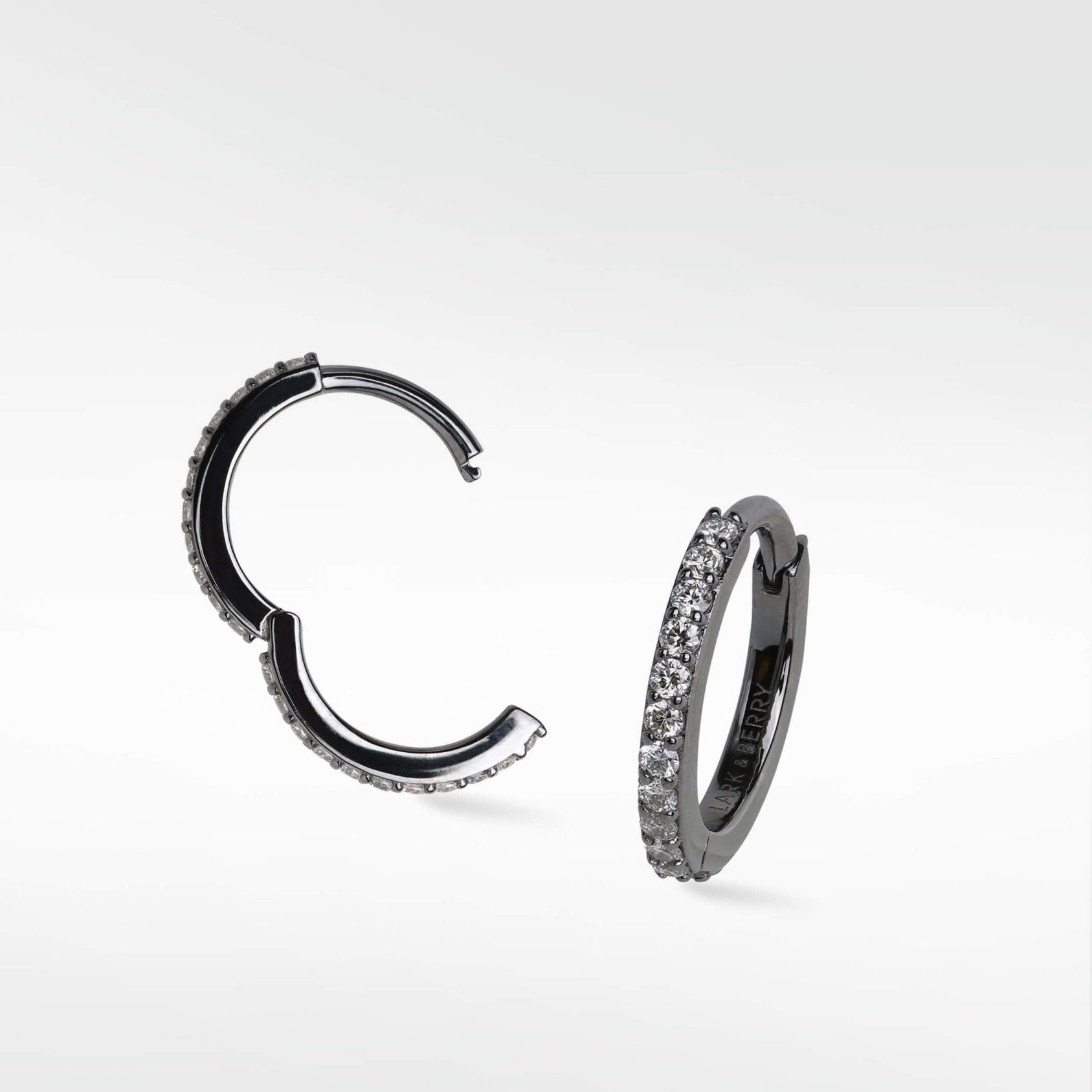 Modernist Diamond Pavé Large Hoops Earrings