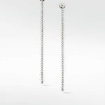 Modernist Tennis Long Drop Earrings in White 14K Gold - Lark and Berry