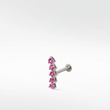 Modernist Tennis Small Ear Crawler Labret Earring in 14K Gold - Various Colourways - Lark and Berry