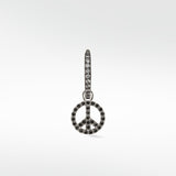 Peace Sign Black Spinel Charm