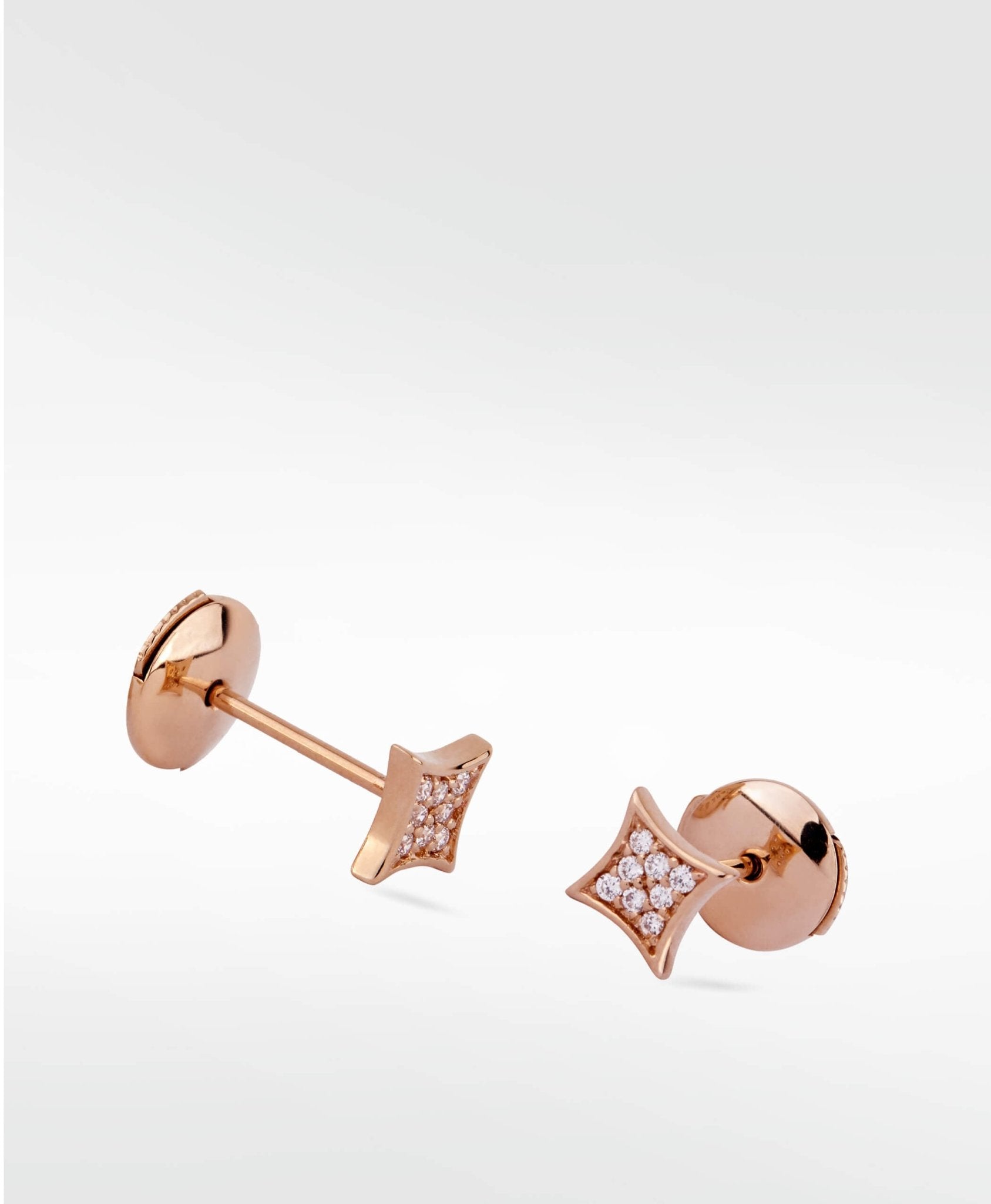 Rhombus Diamond PavŽ Stud Earrings in 14K Gold - Lark and Berry