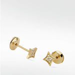Rhombus Diamond PavŽ Stud Earrings in 14K Gold - Lark and Berry
