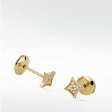 Rhombus Diamond PavŽ Stud Earrings in 14K Gold - Lark and Berry