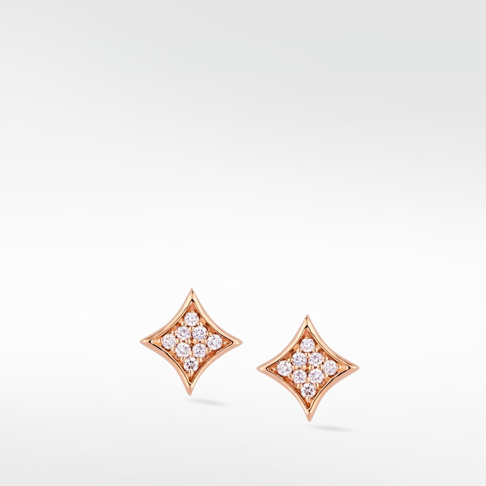 Rhombus Diamond PavŽ Stud Earrings in 14K Gold - Lark and Berry