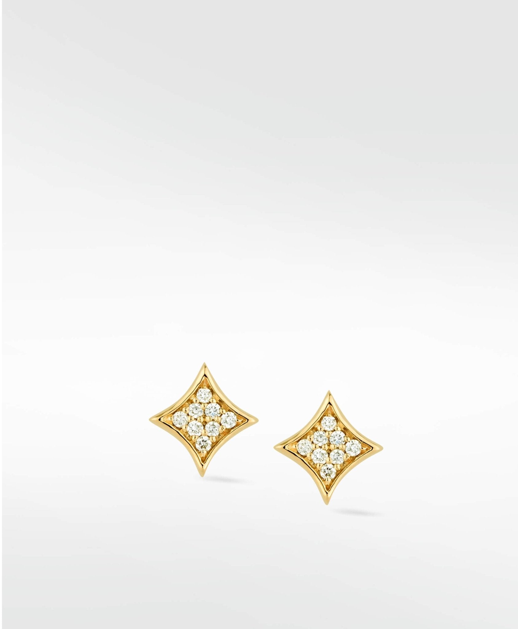 Rhombus Diamond PavŽ Stud Earrings in 14K Gold - Lark and Berry