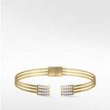 Solar Hinged Bangle in 14K Yellow Gold - Lark and Berry