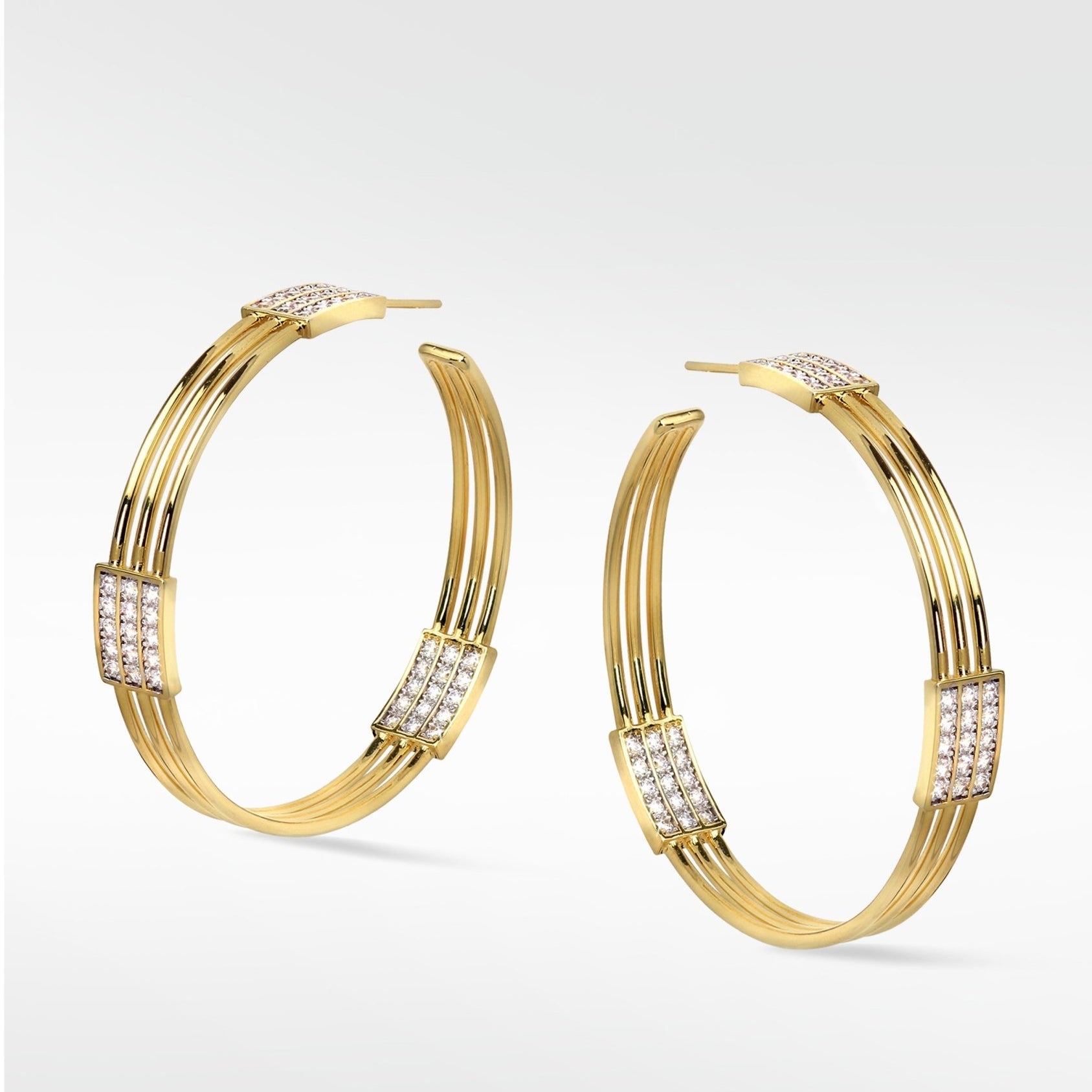 Solar Statement Hoops in 14K Yellow Gold - Lark and Berry