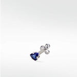 Trillion Blue Sapphire Labret Earring - Lark and Berry