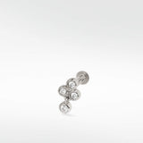 Trio Diamond Drop Stud Earring