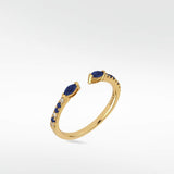 Veto Open Stackable Ring- Blue Sapphire in 14K Gold - Lark and Berry