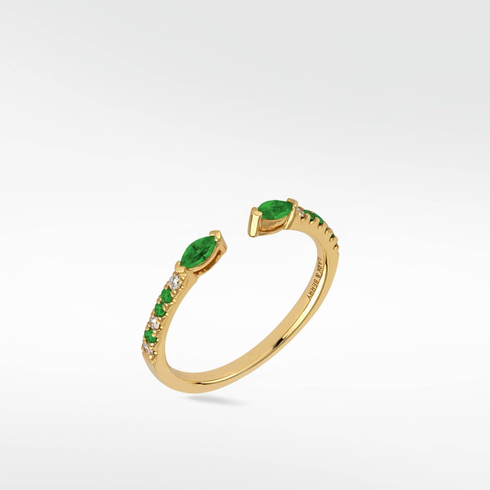Veto Open Stackable Ring- Emerald in 14K Gold - Lark and Berry