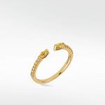 Veto Open Stackable Ring- Yellow Sapphire in 14K Gold - Lark and Berry